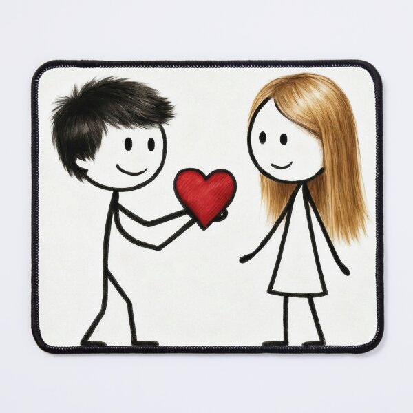Item preview, Boy Giving Red Heart to Girl designed and sold by Maria Dryfhout.