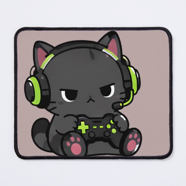 Item preview, Cute Gamer Black Cat Neon Gaming designed and sold by ArtdesignsA.