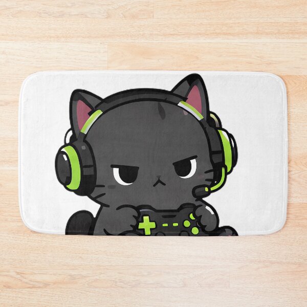 Item preview, Cute Gamer Black Cat Neon Gaming designed and sold by ArtdesignsA.