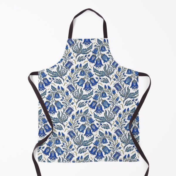 Item preview, Blue bell cottage floral pattern. Hand painted pattern on white background. designed and sold by iclipart.
