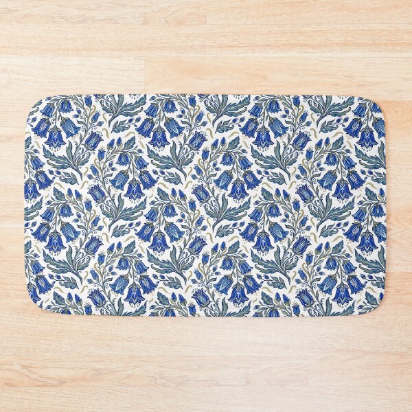 Item preview, Blue bell cottage floral pattern. Hand painted pattern on white background.  designed and sold by iclipart.