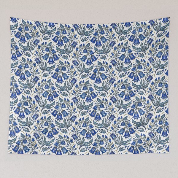 Item preview, Blue bell cottage floral pattern. Hand painted pattern on white background.  designed and sold by iclipart.