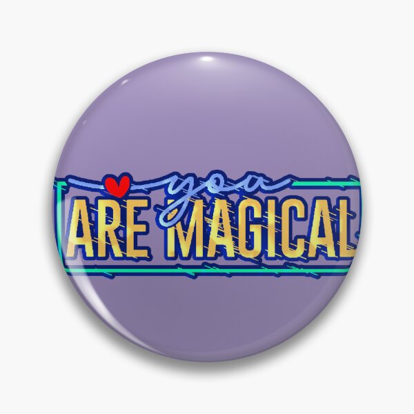 Item preview, You Are Magical Typography Neon Gold Blue Heart Frame designed and sold by AstronautMerch.