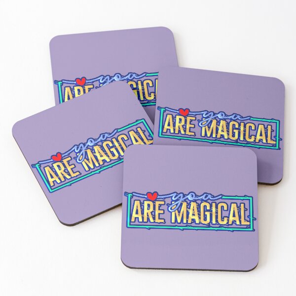 Item preview, You Are Magical Typography Neon Gold Blue Heart Frame designed and sold by AstronautMerch.