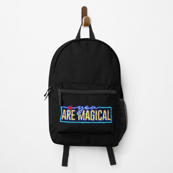 Item preview, You Are Magical Typography Neon Gold Blue Heart Frame designed and sold by AstronautMerch.