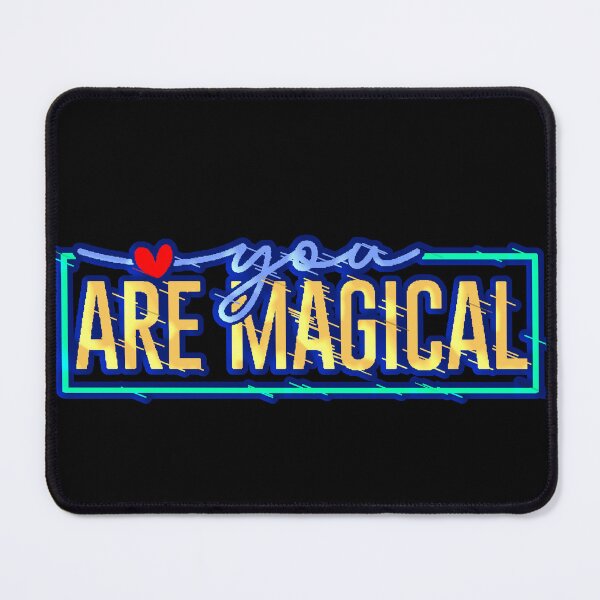 Item preview, You Are Magical Typography Neon Gold Blue Heart Frame designed and sold by AstronautMerch.
