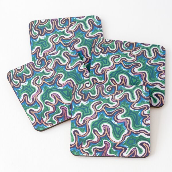 Item preview, Abstract Metallic Squiggle Waves designed and sold by artbyalette.
