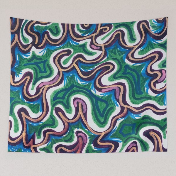 Item preview, Abstract Metallic Squiggle Waves designed and sold by artbyalette.