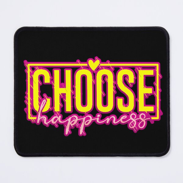 Item preview, Choose Happiness Neon Yellow Pink Typography Heart Frame designed and sold by AstronautMerch.