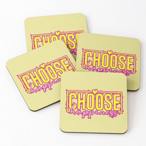 Item preview, Choose Happiness Neon Yellow Pink Typography Heart Frame designed and sold by AstronautMerch.