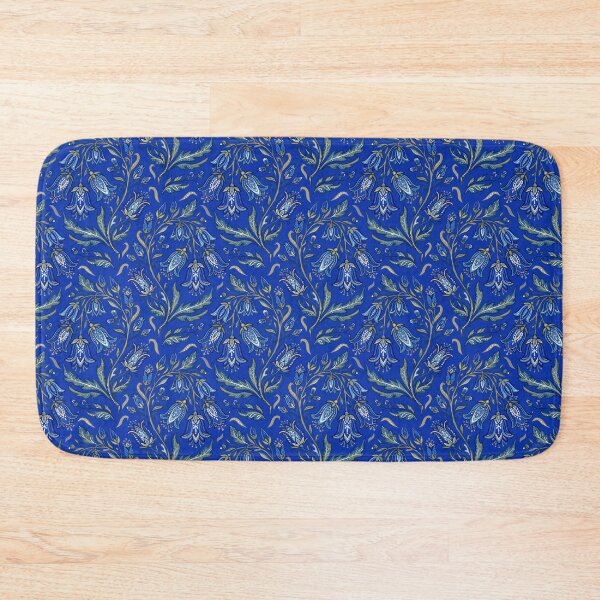 Item preview, Blue bell cottage floral pattern. Hand painted pattern on blue background.  designed and sold by iclipart.