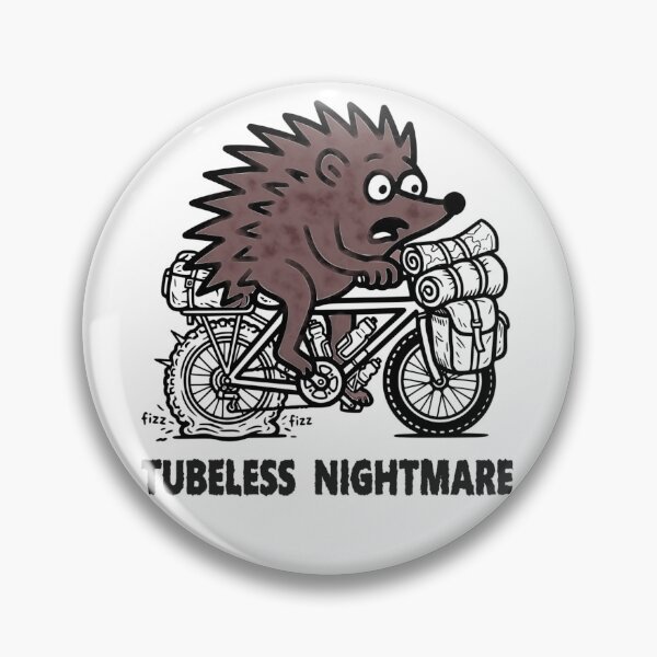 Item preview, Tubeless Nightmare Funny Bikepacking Hedgehog Cycling T-Shirt designed and sold by The Bold Line Studio.