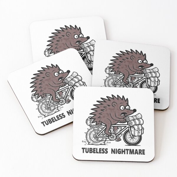 Item preview, Tubeless Nightmare Funny Bikepacking Hedgehog Cycling T-Shirt designed and sold by The Bold Line Studio.