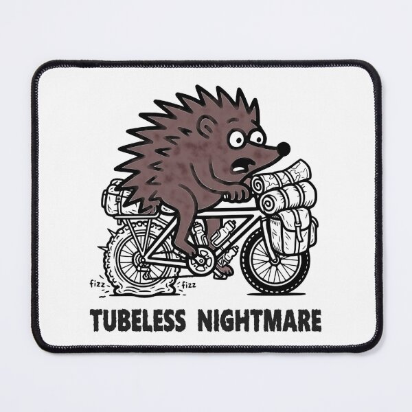 Item preview, Tubeless Nightmare Funny Bikepacking Hedgehog Cycling T-Shirt designed and sold by The Bold Line Studio.
