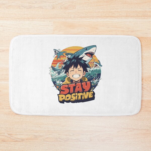 Item preview, Stay Positive Shark Attack Anime Design designed and sold by Regal-Elegances.