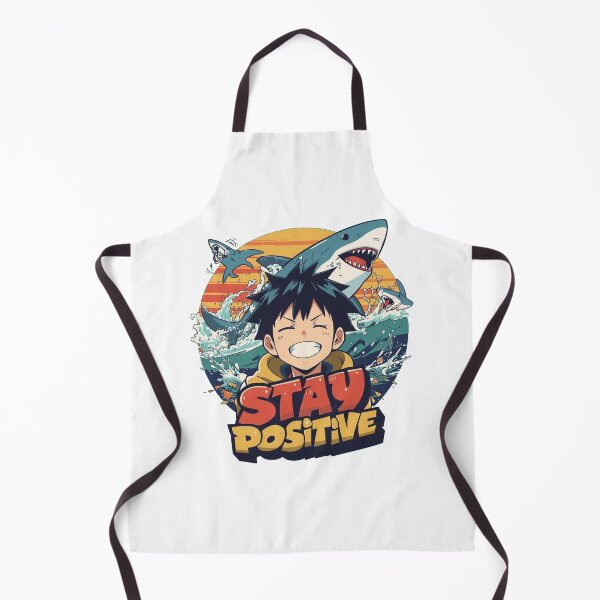 Item preview, Stay Positive Shark Attack Anime Design designed and sold by Regal-Elegances.