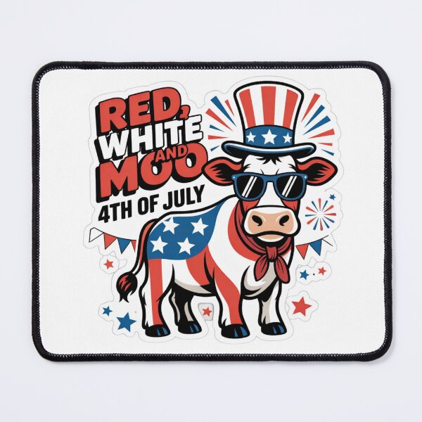 Item preview, Red White and Moo – Patriotic Highland Cow 4th of July Design Classic designed and sold by MerchlyMike.
