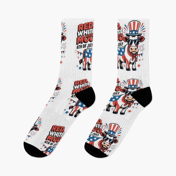 Item preview, Red White and Moo – Patriotic Highland Cow 4th of July Design Classic designed and sold by MerchlyMike.