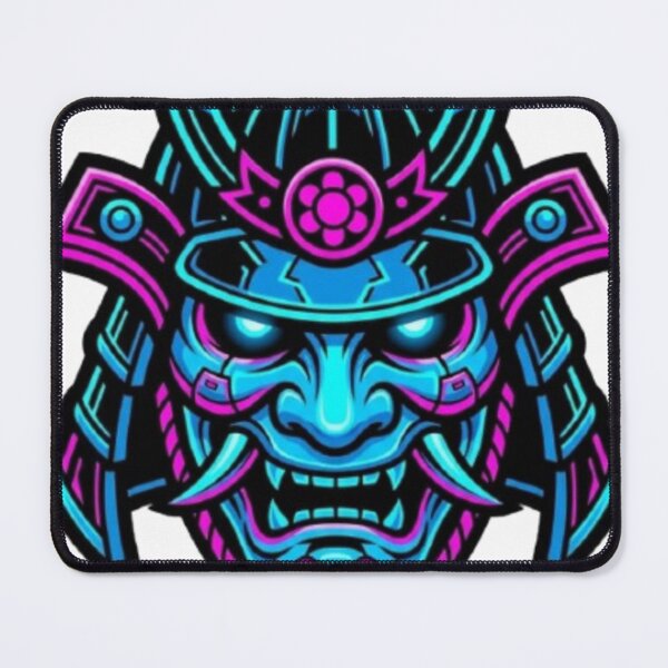Item preview, Cyberpunk Samurai Oni Mask Neon Techwear Graphic designed and sold by AlphaGacha.