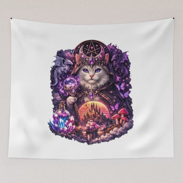 Item preview, Celestial Cat King Magical Fantasy Kingdom designed and sold by FANTASYoDarknes.