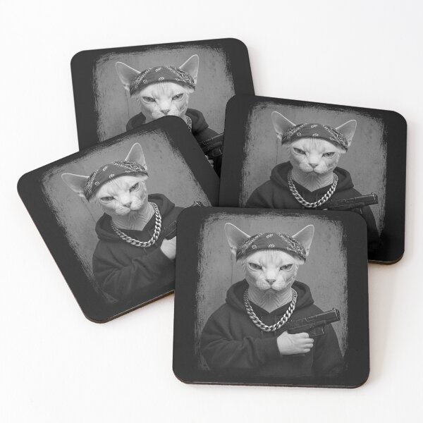 Item preview, Tough Sphynx Cat Bandana Chain Pistol Urban designed and sold by d247.