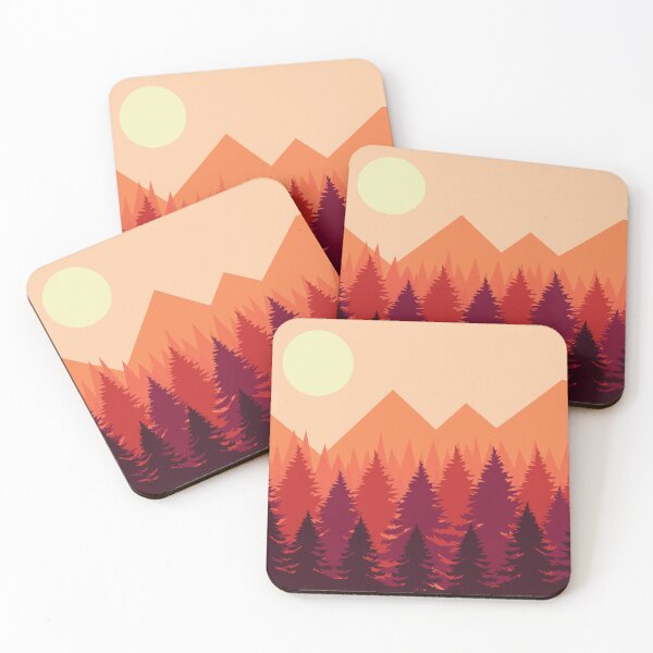 Item preview, Twilight Pine Mountain Sunset | Retro Flat Landscape Design designed and sold by Hallowed Artistry.