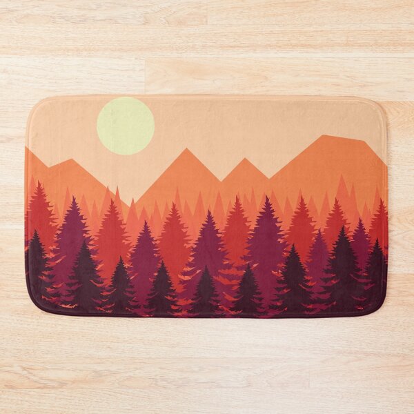 Item preview, Twilight Pine Mountain Sunset | Retro Flat Landscape Design designed and sold by Hallowed Artistry.