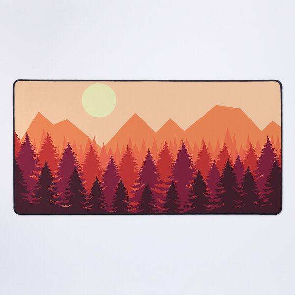 Item preview, Twilight Pine Mountain Sunset | Retro Flat Landscape Design designed and sold by Hallowed Artistry.