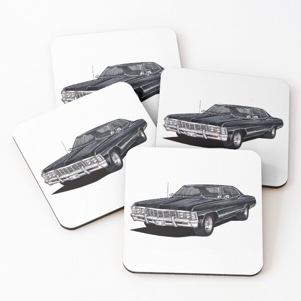 Item preview, Exclusive drawing legendary classic movie car black 1967 Chevy Impala Sport Sedan V8 Supernatural  designed and sold by Cars23.
