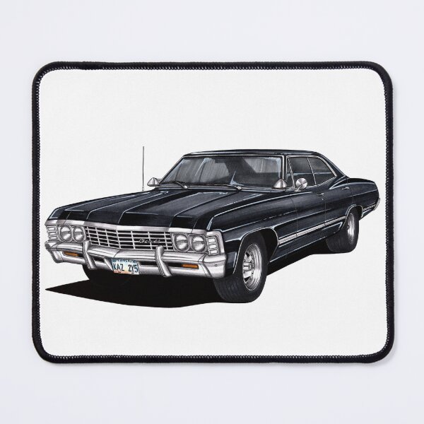 Item preview, Exclusive drawing legendary classic movie car black 1967 Chevy Impala Sport Sedan V8 Supernatural  designed and sold by Cars23.