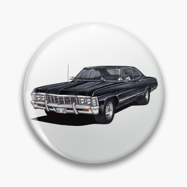 Item preview, Exclusive drawing legendary classic movie car black 1967 Chevy Impala Sport Sedan V8 Supernatural  designed and sold by Cars23.
