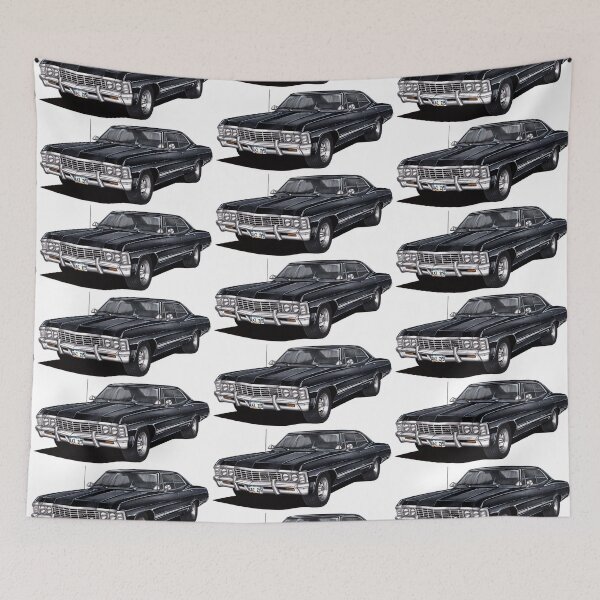 Item preview, Exclusive drawing legendary classic movie car black 1967 Chevy Impala Sport Sedan V8 Supernatural  designed and sold by Cars23.