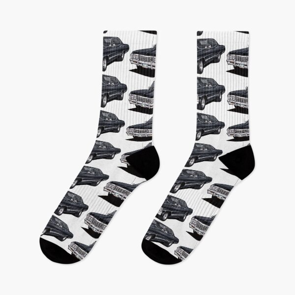 Item preview, Exclusive drawing legendary classic movie car black 1967 Chevy Impala Sport Sedan V8 Supernatural  designed and sold by Cars23.