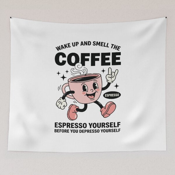 Item preview, Espresso Yourself Funny Retro Coffee Pun designed and sold by SupplyCode.