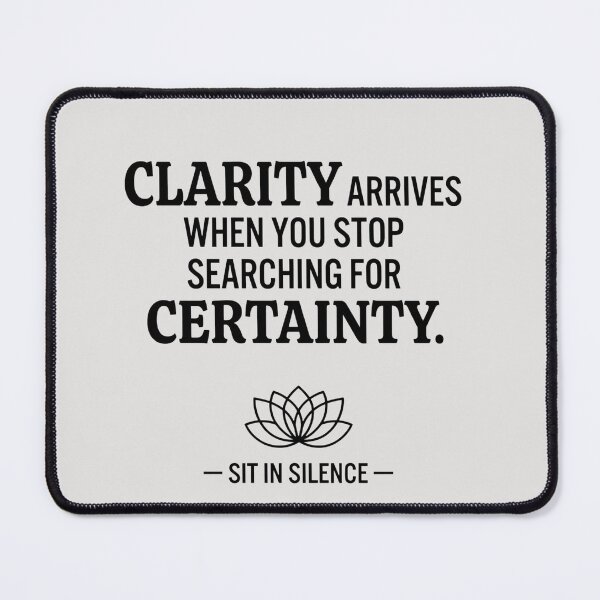 Item preview, Clarity Arrives When You Stop Searching Minimalist Quote Tee designed and sold by SitInSilence24.