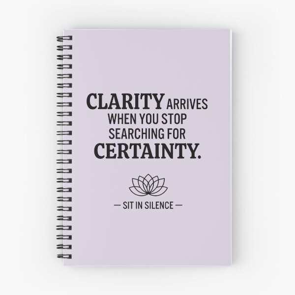 Item preview, Clarity Arrives When You Stop Searching Minimalist Quote Tee designed and sold by SitInSilence24.