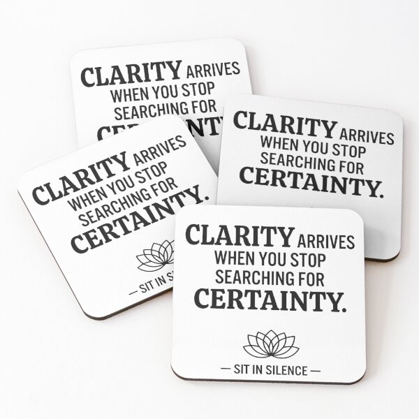 Item preview, Clarity Arrives When You Stop Searching Minimalist Quote Tee designed and sold by SitInSilence24.
