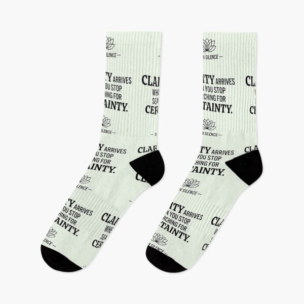 Item preview, Clarity Arrives When You Stop Searching Minimalist Quote Tee designed and sold by SitInSilence24.