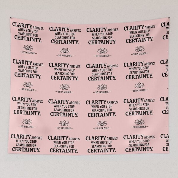 Item preview, Clarity Arrives When You Stop Searching Minimalist Quote Tee designed and sold by SitInSilence24.