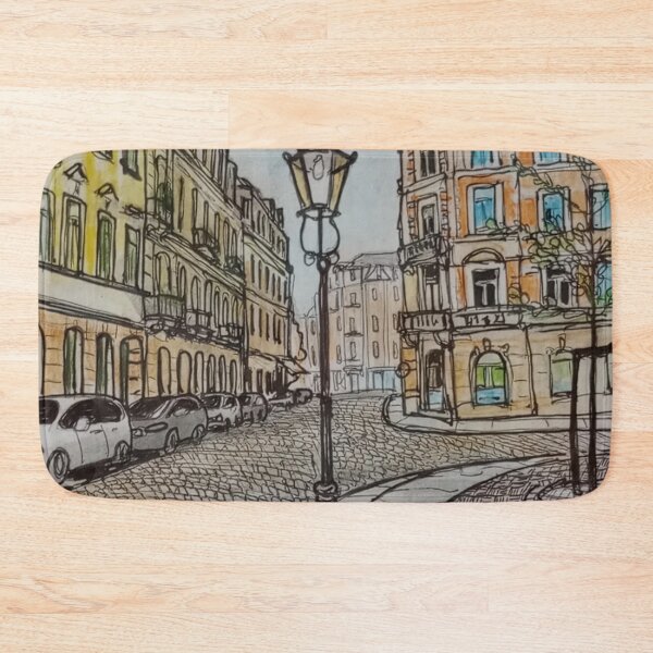Item preview, Lutherplatz on Pulsnitzer Straße – Dresden Neustadt Ink & Watercolor designed and sold by UMA Urban Sketch.
