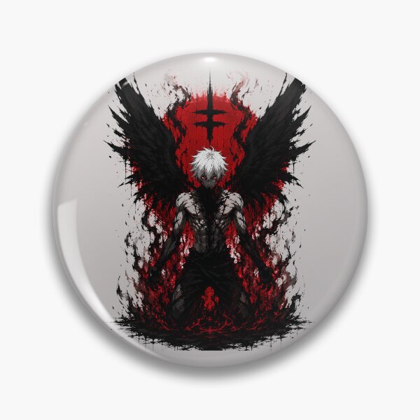 Item preview, Dark Fallen Angel Anime – Demon Wings Gothic Aesthetic | Dark Fantasy Art designed and sold by saamessart.