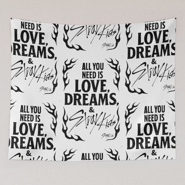 Item preview, All you need is love, dreams and Stray Kids logo compass DIVINE You make stray kids STAY SKZ SKZOO kpop bang chan lee know changbin hyunjin han felix seungmin IN 5 star world tour poster designed and sold by Kpop-Noona.