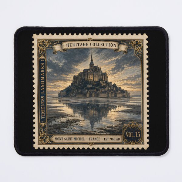 Item preview, Mont Saint-Michel Print — Heritage Collection Art — France Travel Poster — Timeless Landmarks Vol. 015 designed and sold by Martin's_Design.