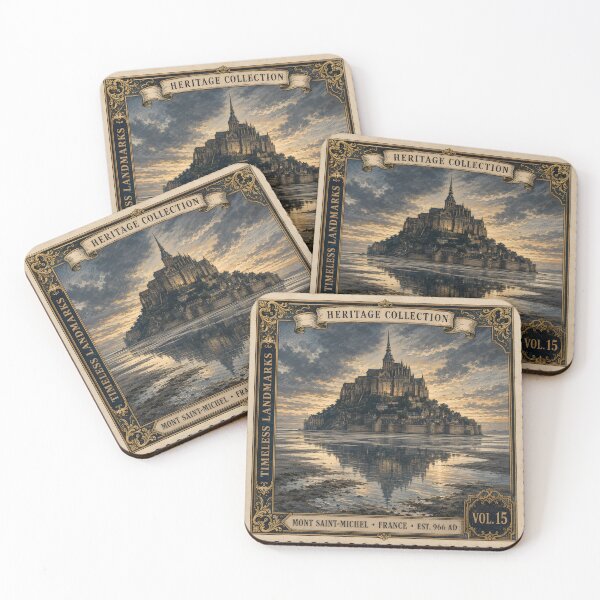 Item preview, Mont Saint-Michel Print — Heritage Collection Art — France Travel Poster — Timeless Landmarks Vol. 015 designed and sold by Martin's_Design.