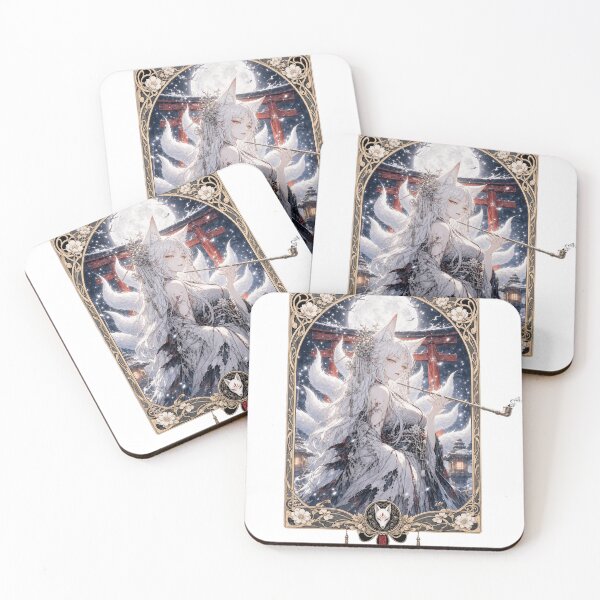 Item preview, Mystical Nine-Tailed Fox Goddess with Pipe designed and sold by tenpu-biyori.