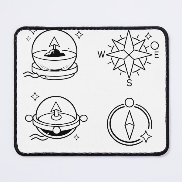 Item preview, Compasses and "Log Pose" designs, graphic elements (black and white ver) designed and sold by Moonshroomarts.