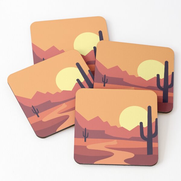 Item preview, Southwest Desert Sunset | Retro Cactus Landscape Design designed and sold by Hallowed Artistry.