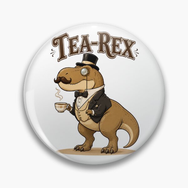 Item preview, Tea-Rex Funny Gentleman Dinosaur Comic Design designed and sold by Nano-Threads.