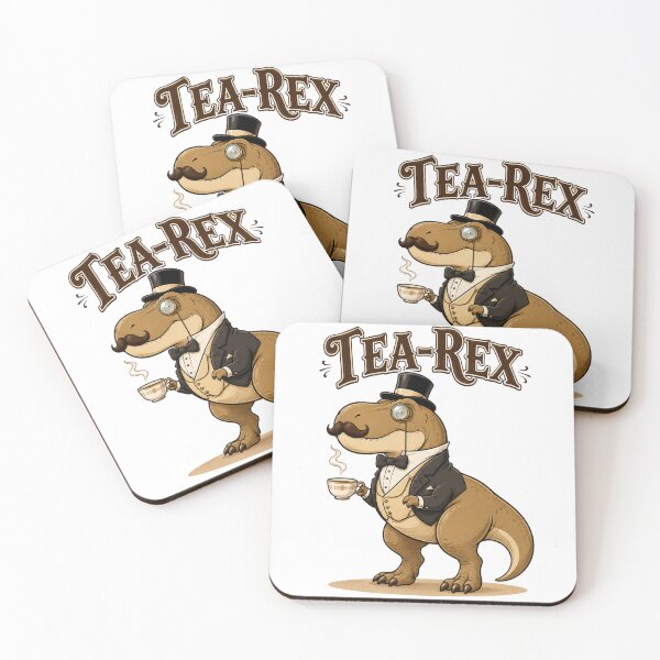 Item preview, Tea-Rex Funny Gentleman Dinosaur Comic Design designed and sold by Nano-Threads.