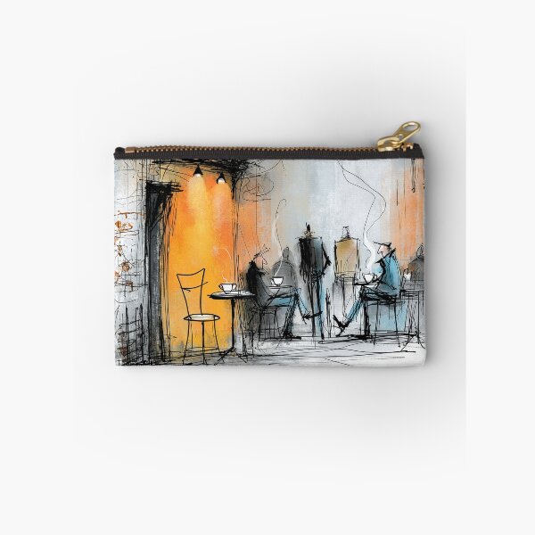 Item preview, The Town: Extra Chair at an Outdoor Cafe with Coffee and Morning Light designed and sold by MaryFiore.